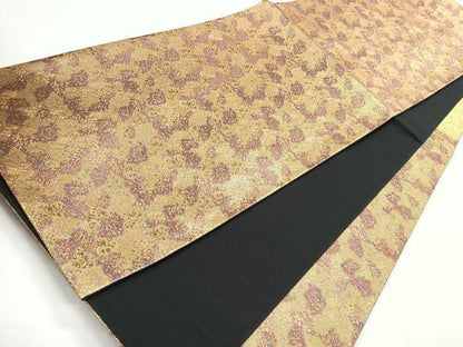 平和屋着物◎六通柄袋帯 霞文 金糸 正絹 逸品 CABG1378nb
