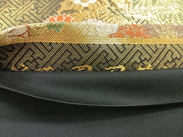 平和屋着物◎六通柄袋帯　花鳥文　金糸　正絹　逸品　CABG1385nb