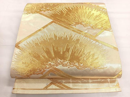 平和屋着物◎六通柄袋帯　檜垣松文　金糸　正絹　逸品　CABG1401nb