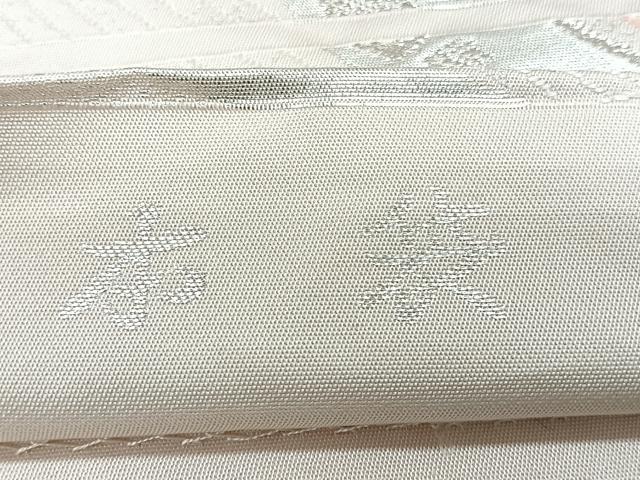 平和屋着物◎六通柄　本袋帯　唐織　群鶴文　銀糸　正絹　逸品　CABG1402nb