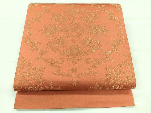平和屋着物◎両面　全通柄袋帯　宝相華　金糸　正絹　逸品　CABG1415nb