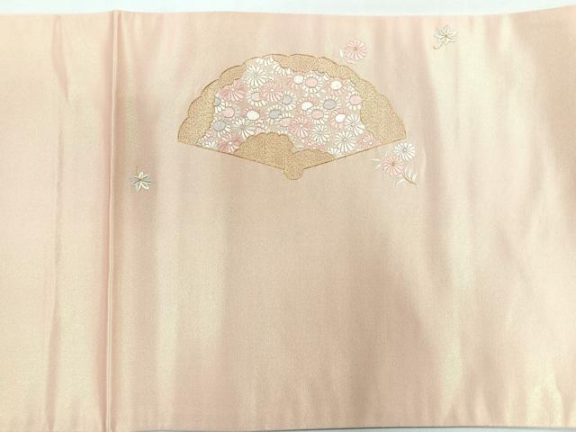平和屋着物◎太鼓柄袋帯　総刺繍　檜扇花文　金糸　正絹　逸品　CABG1416nb