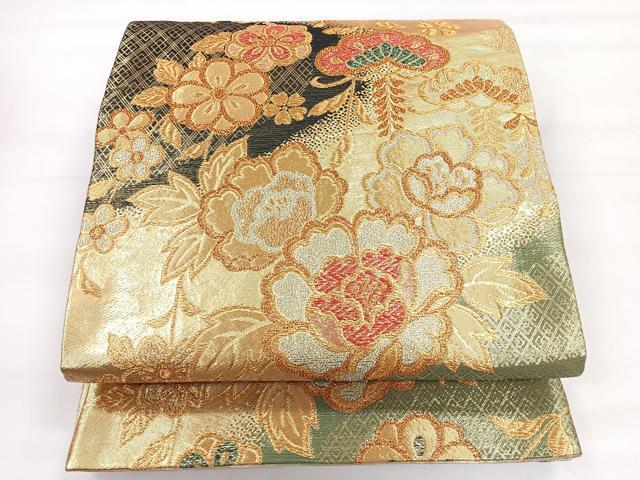 平和屋着物◎佐賀錦　六通柄袋帯　花尽くし　金銀糸　正絹　逸品　CABG1424nb