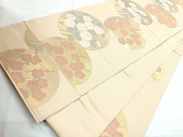 平和屋着物◎全通柄　本袋帯　花丸文　金糸　正絹　逸品　CABG1431nb