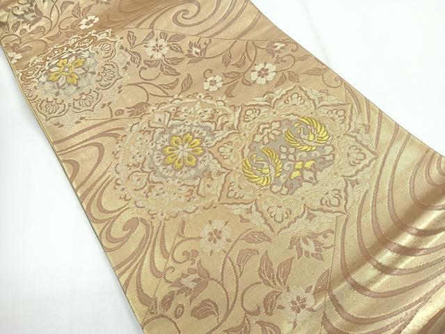 平和屋着物◎六通柄袋帯 正倉院花鳥文 金糸 正絹 逸品 CABG1436nb