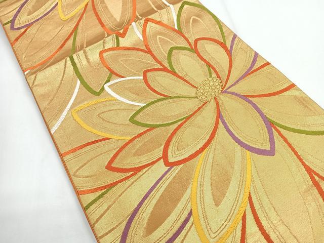 平和屋着物◎六通柄袋帯　唐織　花尽くし　金糸　正絹　逸品　CABG1441nb