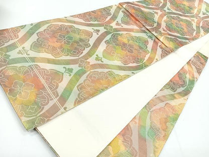 平和屋着物◎六通柄袋帯 立涌花文 金糸 正絹 逸品 CABG1466nb