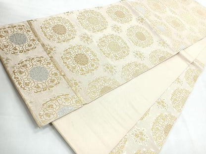 平和屋着物◎六通柄 本袋帯 花唐草文 金銀糸 正絹 逸品 CABG1484nb