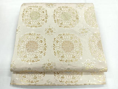 平和屋着物◎六通柄 本袋帯 花唐草文 金銀糸 正絹 逸品 CABG1484nb