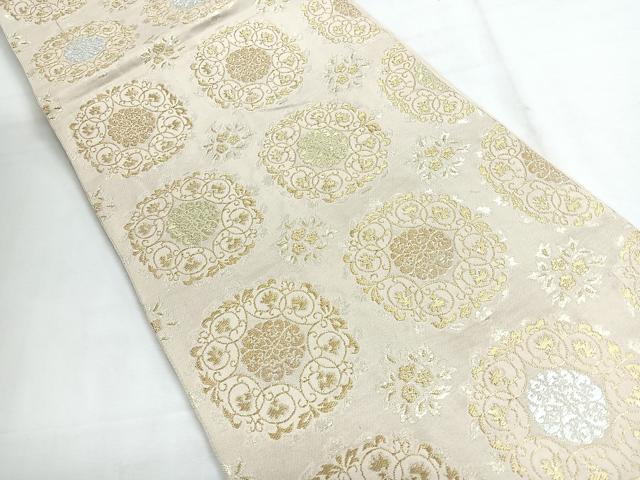 平和屋着物◎六通柄 本袋帯 花唐草文 金銀糸 正絹 逸品 CABG1484nb