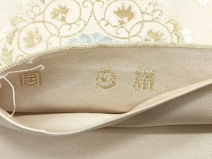平和屋着物◎六通柄 本袋帯 花唐草文 金銀糸 正絹 逸品 CABG1484nb