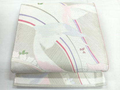 平和屋着物◎六通柄袋帯 唐織 九百錦 飛鳥文 プリズム箔 正絹 逸品 CABG1493nb