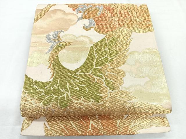 平和屋着物◎六通柄袋帯　鳳凰　金銀糸　正絹　逸品　CABG1502nb