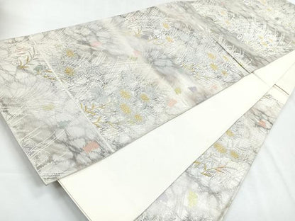 平和屋着物◎六通柄袋帯　菊　金銀糸　正絹　逸品　CABG1505nb