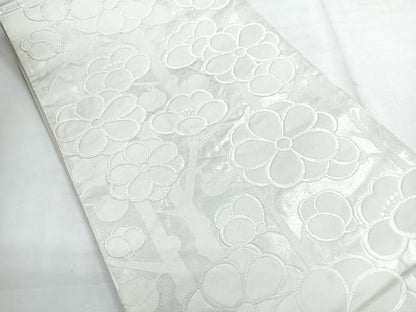平和屋着物◎六通柄袋帯　舞花文　銀糸　正絹　逸品　CABG1520nb