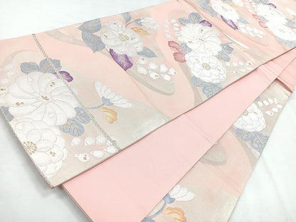 平和屋着物◎六通柄袋帯 舞花文 金糸 正絹 逸品 CABG1535nb
