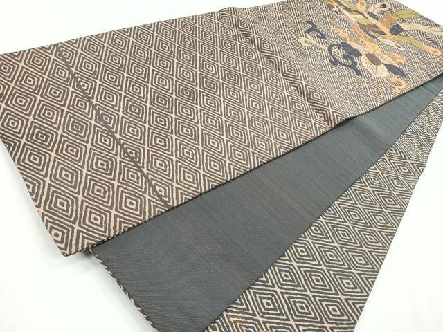 平和屋着物◎太鼓柄 京袋帯 花鳥文 正絹 逸品 CABG1543nb