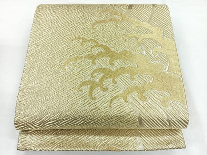 平和屋着物◎六通柄袋帯　立波文　金糸　鈴乃屋扱い　正絹　逸品　CABG1546nb