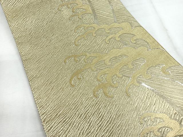 平和屋着物◎六通柄袋帯　立波文　金糸　鈴乃屋扱い　正絹　逸品　CABG1546nb