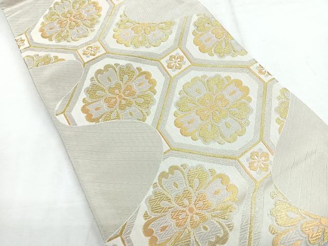 平和屋着物◎六通柄袋帯　蜀江花文　金銀糸　正絹　逸品　CABG1553nb