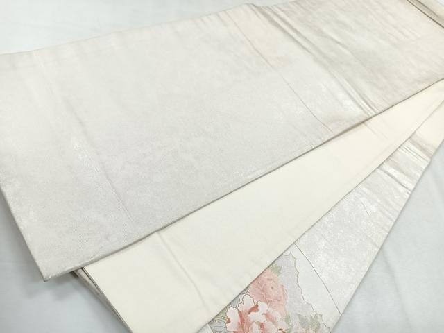 平和屋着物◎太鼓柄袋帯　地紙草花文　金彩　正絹　逸品　CABG1554nb