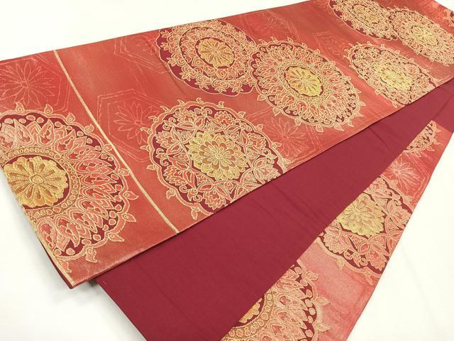 平和屋着物◎六通柄袋帯　更紗花文　正絹　逸品　CABG1559nb