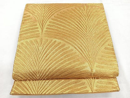 平和屋着物◎六通柄袋帯　若松葉　金糸　正絹　逸品　CABG1564nb