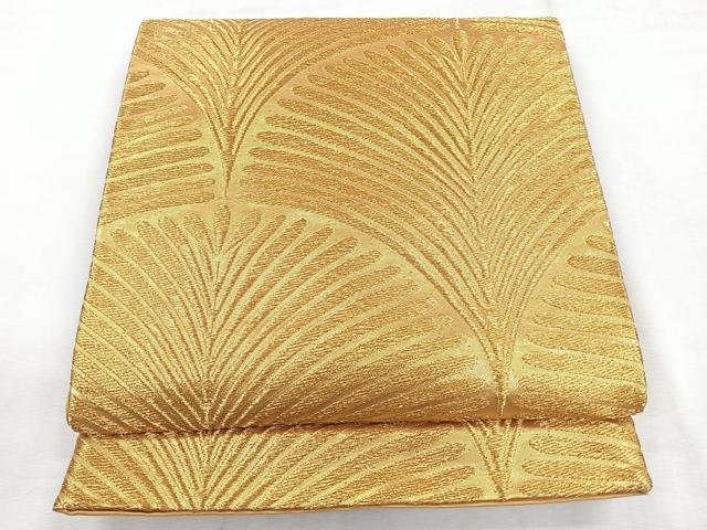 平和屋着物◎六通柄袋帯　若松葉　金糸　正絹　逸品　CABG1564nb