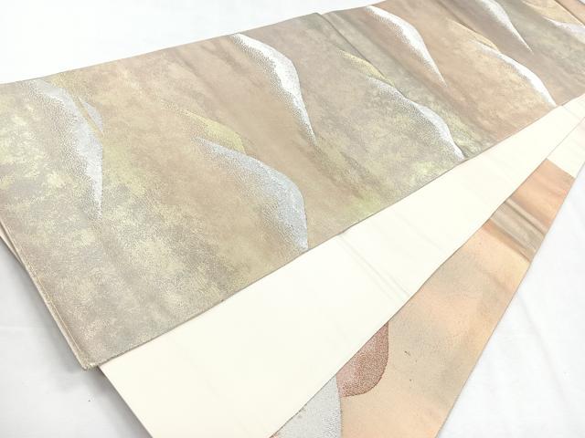 平和屋着物◎六通柄袋帯　遠山文　金銀糸　引箔　正絹　逸品　CABG1571nb