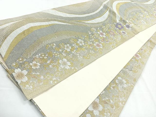 平和屋着物◎六通柄袋帯 唐織 舞花文 金銀糸 正絹 逸品 CABG1580nb