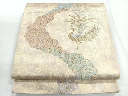 平和屋着物◎六通柄袋帯 正倉院文様 金銀糸 引箔 正絹 逸品 CABG1586nb
