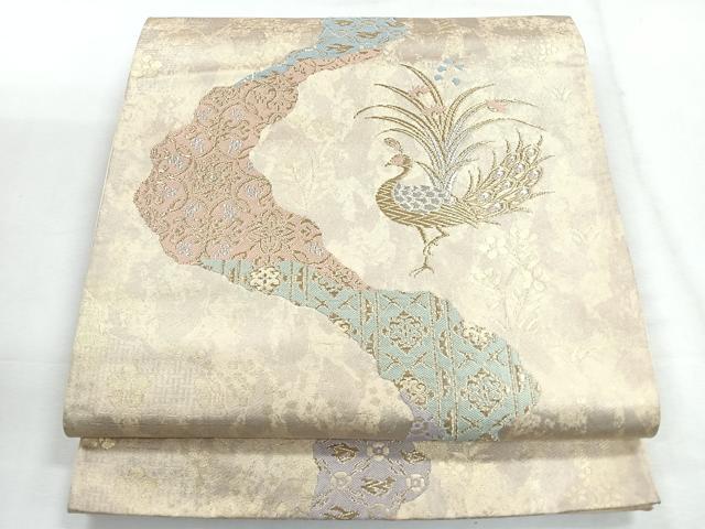 平和屋着物◎六通柄袋帯 正倉院文様 金銀糸 引箔 正絹 逸品 CABG1586nb