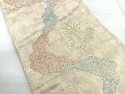 平和屋着物◎六通柄袋帯 正倉院文様 金銀糸 引箔 正絹 逸品 CABG1586nb