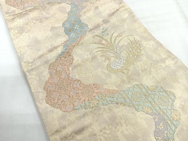 平和屋着物◎六通柄袋帯 正倉院文様 金銀糸 引箔 正絹 逸品 CABG1586nb