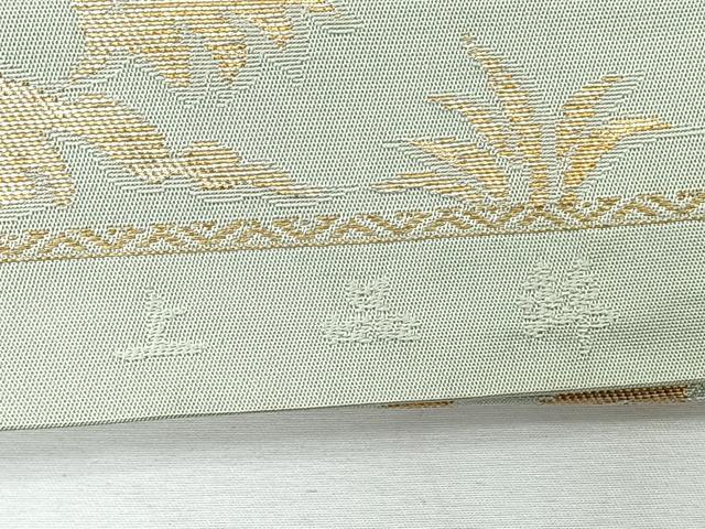 平和屋着物◎六通柄袋帯 上品錦 草花舞鳥文 金銀糸 正絹 逸品 CABG1589nb