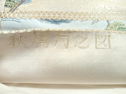 平和屋着物◎六通柄袋帯　秋風月之図　冷泉所蔵月次屏風　金糸　正絹　逸品　CABG1597nb