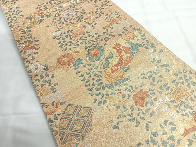 平和屋着物◎六通柄袋帯　麗鳳彫金紋　金銀糸　正絹　逸品　CABG1599nb