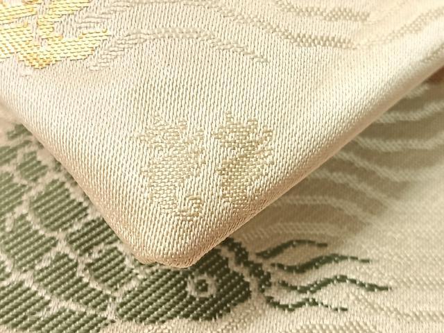 平和屋着物●名物裂一筋　西陣・あらいそ謹製　全通柄　九寸名古屋帯　荒磯　金糸　正絹　逸品　CABG1605vp