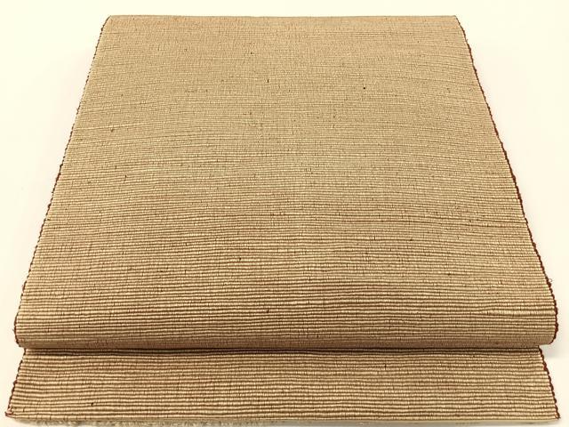 平和屋着物●八寸名古屋帯　紬地　白茶色　正絹　逸品　CABG1608vp