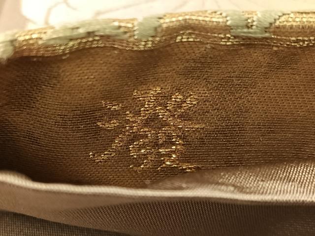平和屋着物●六通柄袋帯　唐織　菊松葉間道　金銀糸　正絹　逸品　CABG1609vp