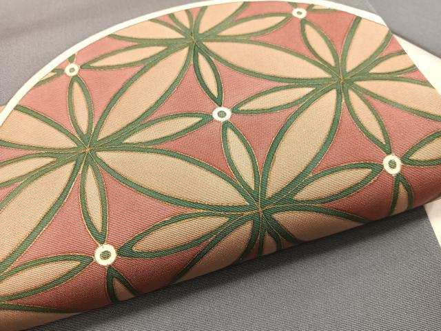 平和屋着物●塩瀬　九寸名古屋帯　七宝丸重ね　金彩　正絹　逸品　CABG1617vp