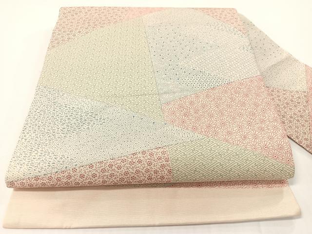 平和屋着物●全通柄　九寸名古屋帯　寄せ小紋柄　正絹　逸品　CABG1619vp