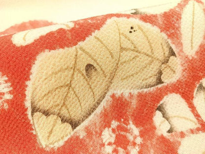 平和屋着物●九寸名古屋帯　手描き　絞り　辻が花　鬼しぼ縮緬　正絹　逸品　CABG1621vp