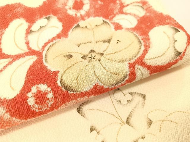 平和屋着物●九寸名古屋帯　手描き　絞り　辻が花　鬼しぼ縮緬　正絹　逸品　CABG1621vp