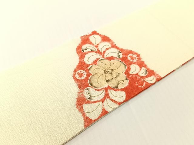 平和屋着物●九寸名古屋帯　手描き　絞り　辻が花　鬼しぼ縮緬　正絹　逸品　CABG1621vp