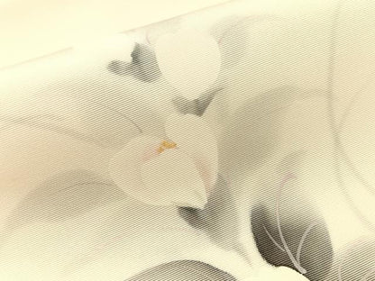 平和屋着物●塩瀬　九寸名古屋帯　作家物　手描き　草花文　金彩　逸品　CABG1624vp