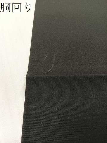 平和屋着物●塩瀬　九寸名古屋帯　手描き　草花文　黒地　正絹　逸品　CABG1626vp