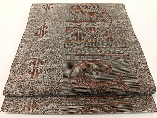 平和屋着物●本場筑前博多織　八寸名古屋帯　吉祥文　正絹　逸品　CABG1628vp