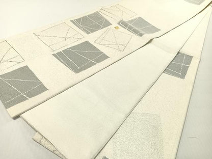平和屋着物▽六通柄袋帯　スリーシーズン　春夏秋　青衣の人　金銀糸　正絹　逸品　CABG1632vp