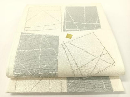 平和屋着物▽六通柄袋帯　スリーシーズン　春夏秋　青衣の人　金銀糸　正絹　逸品　CABG1632vp